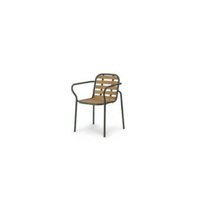 Normann Copenhagen Vig käsinojatuoli puuistuimella, tummanvihreä