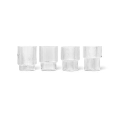 ferm LIVING Ripple juomalasi, kirkas, 4-pack