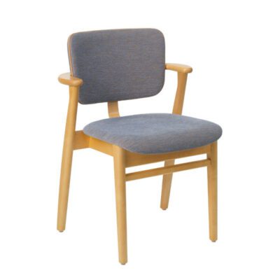 Artek Domus tuoli, petsattu hunaja/sininen-okra Wow RE-kangas