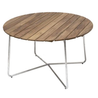 Grythyttan Stålmöbler 9A pöytä, 120 cm, tiikki/galvanoitu teräs